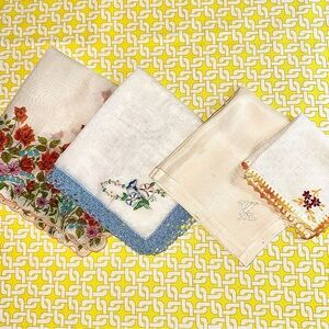 4 Vintage Handkerchiefs